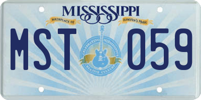 MS license plate MST059