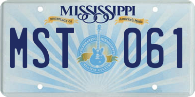 MS license plate MST061