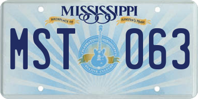 MS license plate MST063
