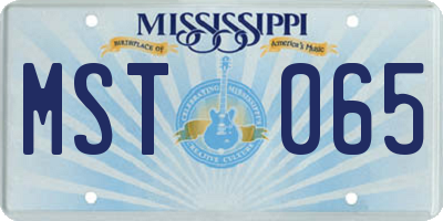 MS license plate MST065