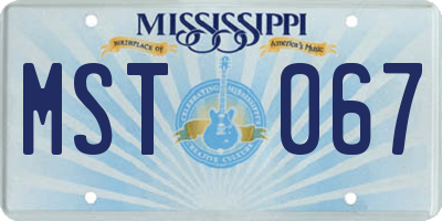 MS license plate MST067