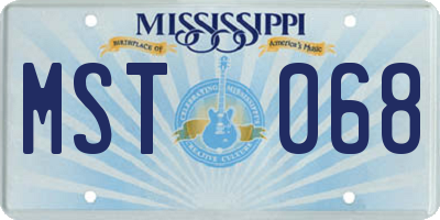 MS license plate MST068