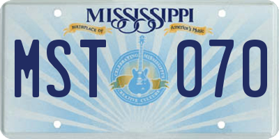 MS license plate MST070
