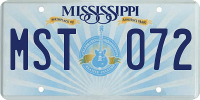 MS license plate MST072