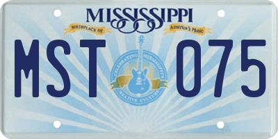 MS license plate MST075