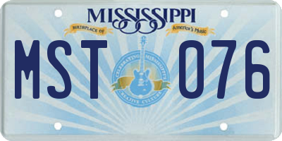 MS license plate MST076