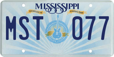 MS license plate MST077