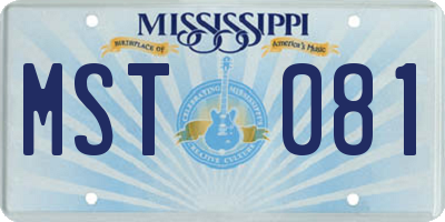 MS license plate MST081