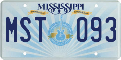 MS license plate MST093