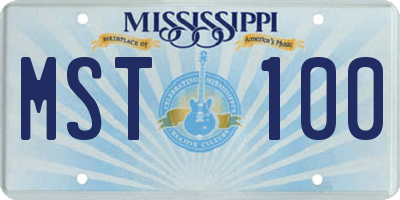 MS license plate MST100