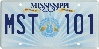 MS license plate MST101