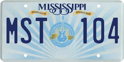 MS license plate MST104