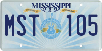 MS license plate MST105