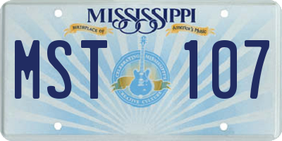 MS license plate MST107