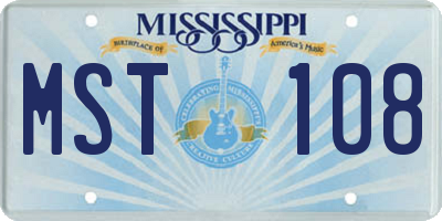 MS license plate MST108
