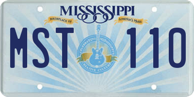 MS license plate MST110