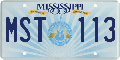 MS license plate MST113