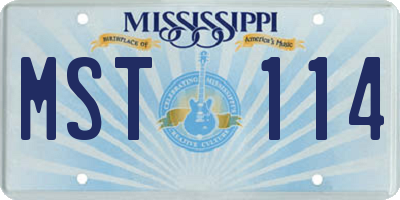MS license plate MST114