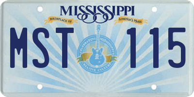 MS license plate MST115