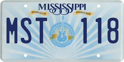 MS license plate MST118