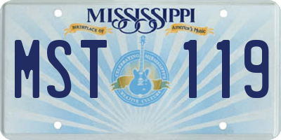 MS license plate MST119