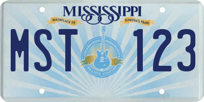 MS license plate MST123