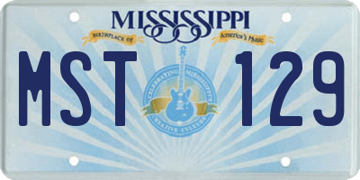 MS license plate MST129