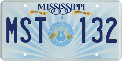 MS license plate MST132