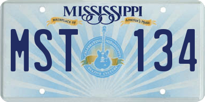 MS license plate MST134