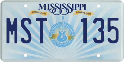 MS license plate MST135