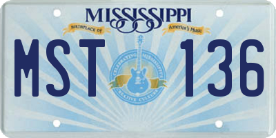 MS license plate MST136
