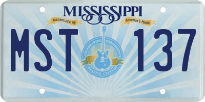 MS license plate MST137