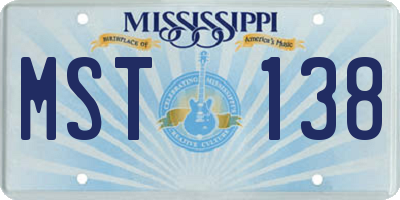 MS license plate MST138