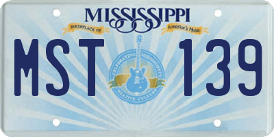 MS license plate MST139