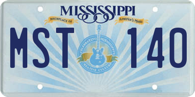 MS license plate MST140