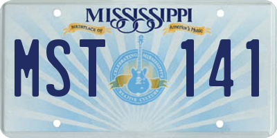 MS license plate MST141
