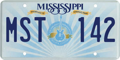 MS license plate MST142