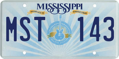 MS license plate MST143