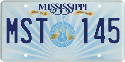 MS license plate MST145