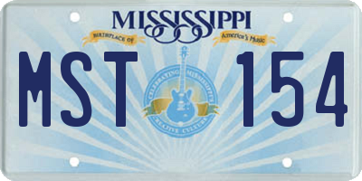 MS license plate MST154