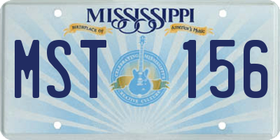 MS license plate MST156