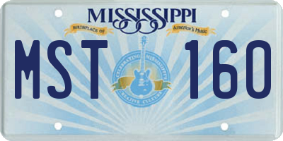 MS license plate MST160