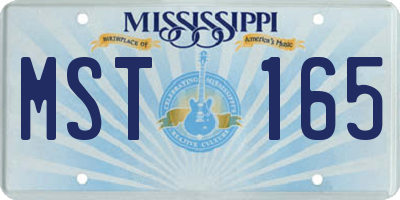 MS license plate MST165