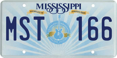 MS license plate MST166