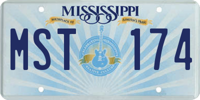 MS license plate MST174