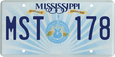 MS license plate MST178