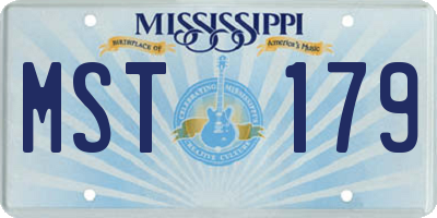 MS license plate MST179