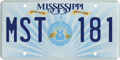MS license plate MST181