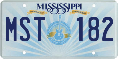 MS license plate MST182