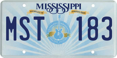 MS license plate MST183